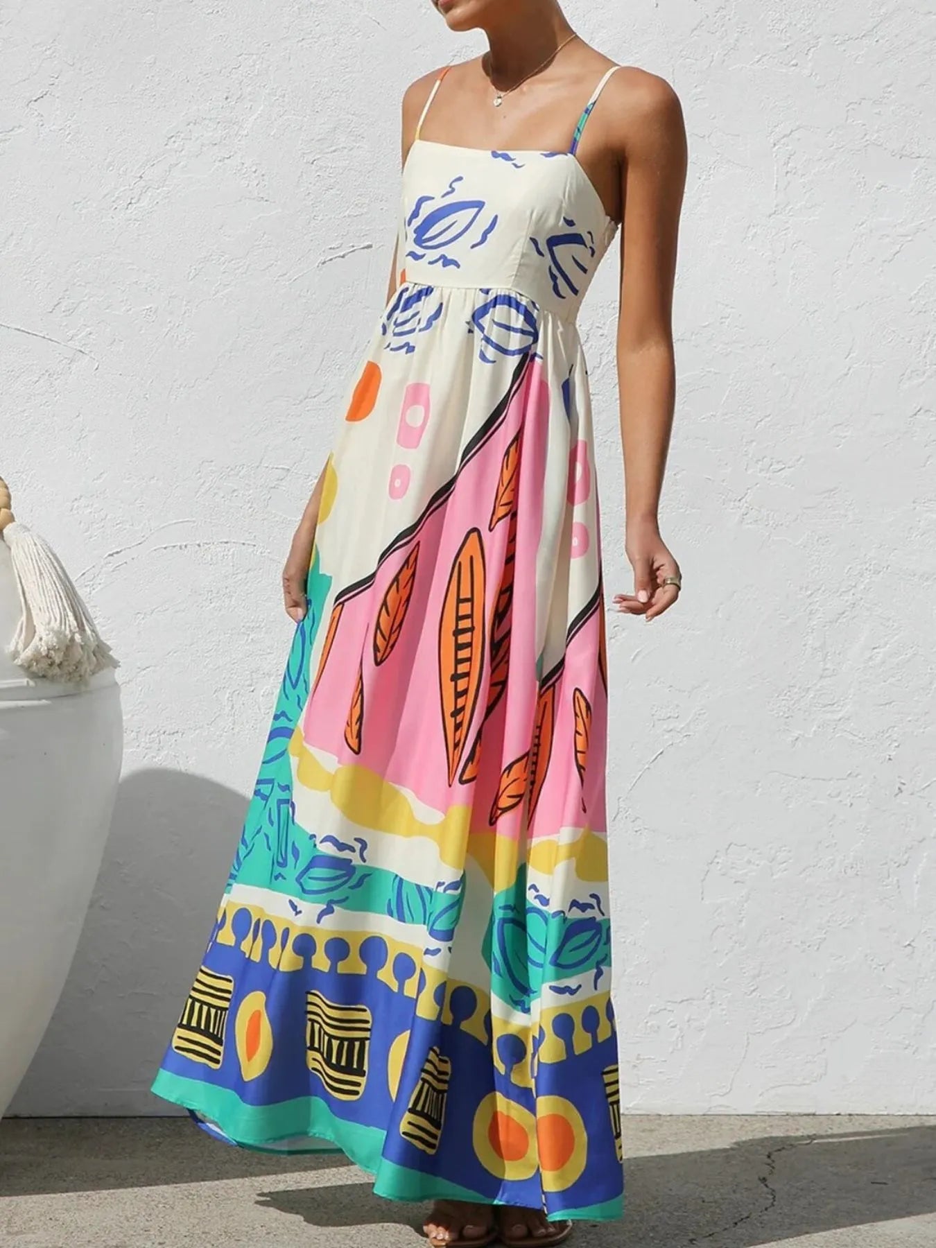 Summer Vibes Square Neck Maxi Dress