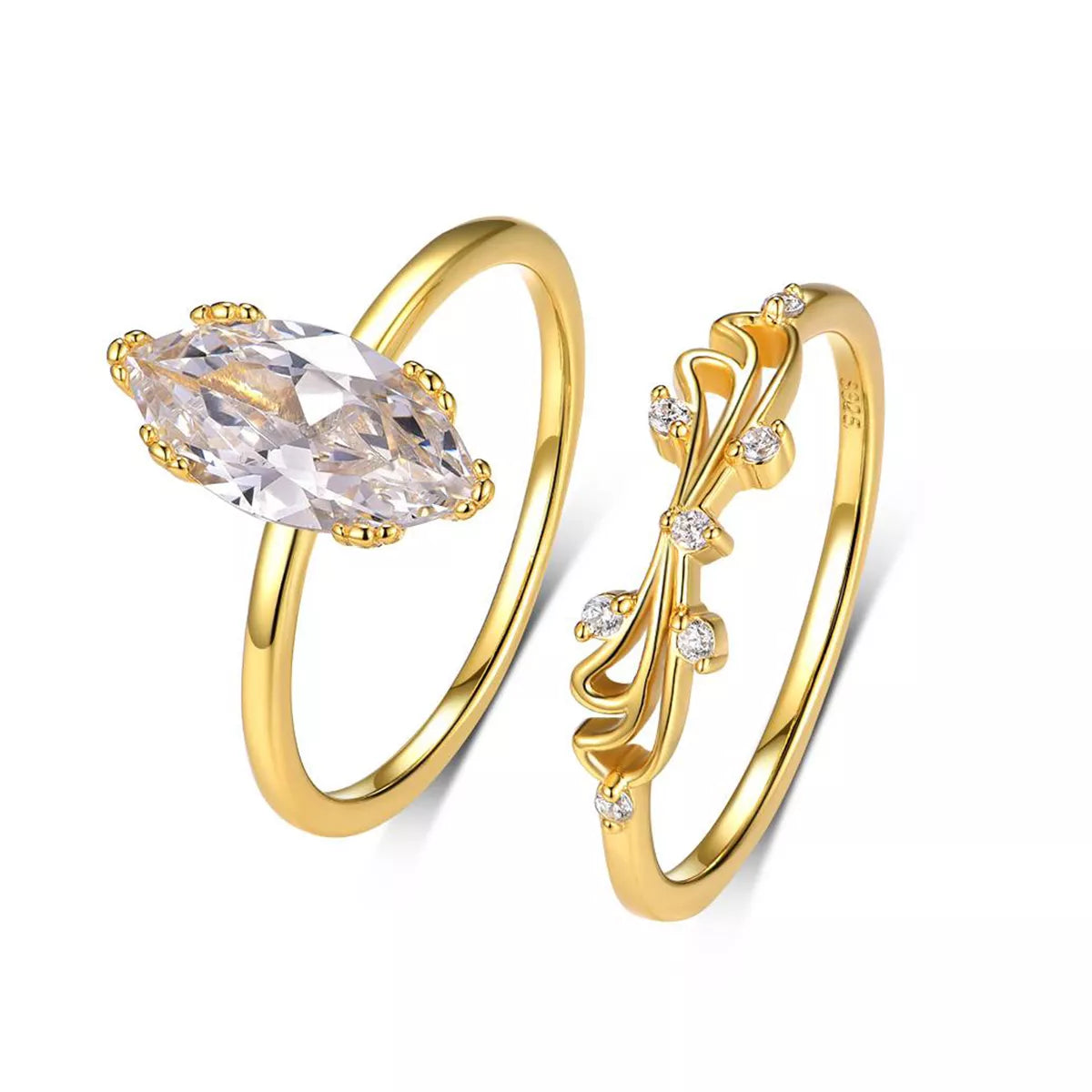 2-Carat Heirloom Marquise Moissanite with Accent Ring