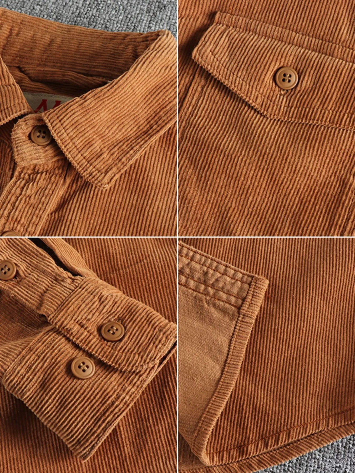Men's Corduroy Long Sleeve Button Up Shirt
