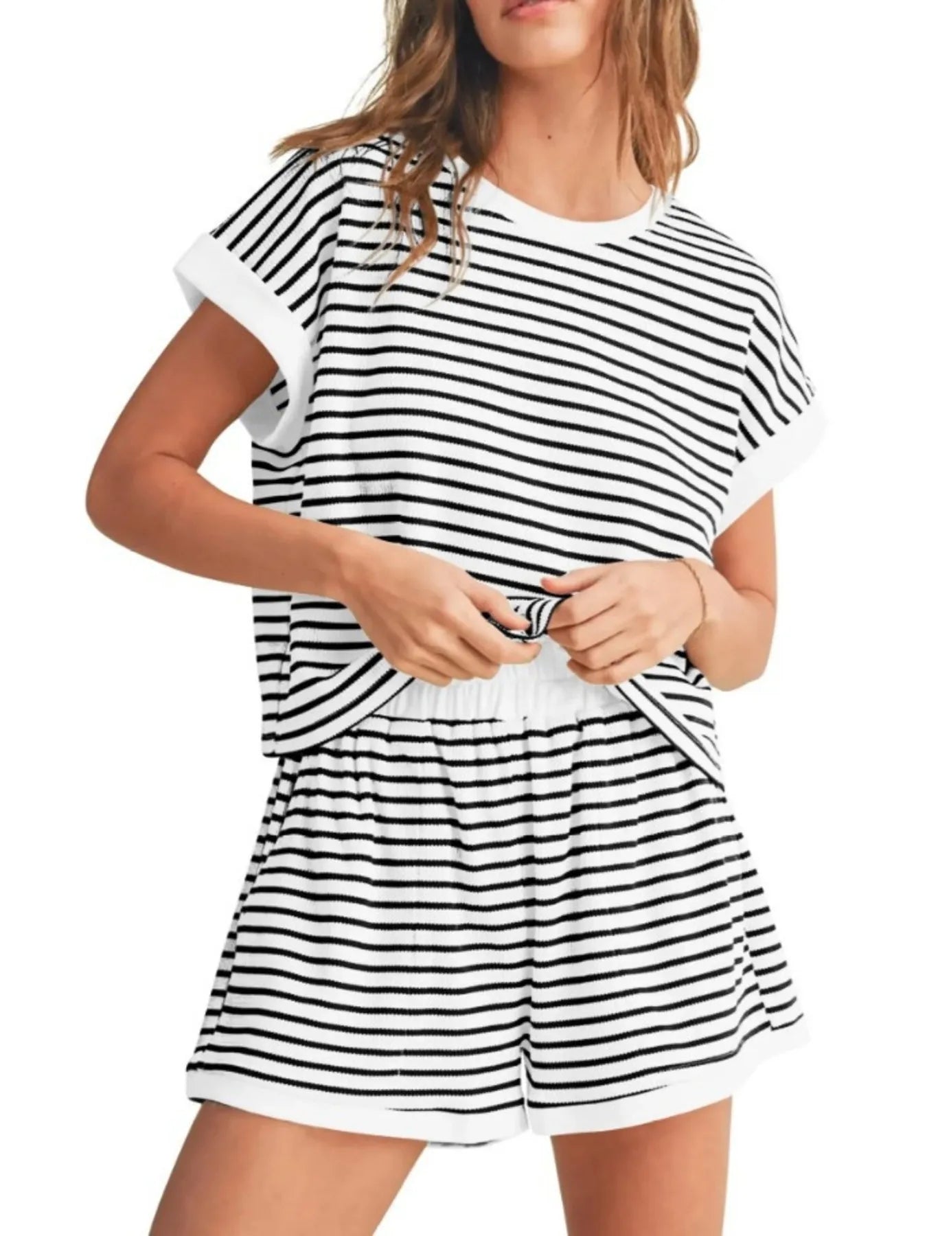 So Striped T-Shirt and Shorts Set