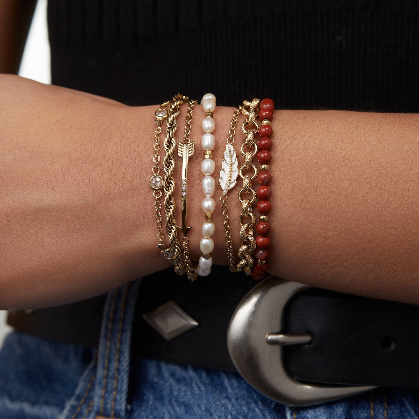 Crystal + Pearl Stranded™ Bracelet Set - Alex and Ani