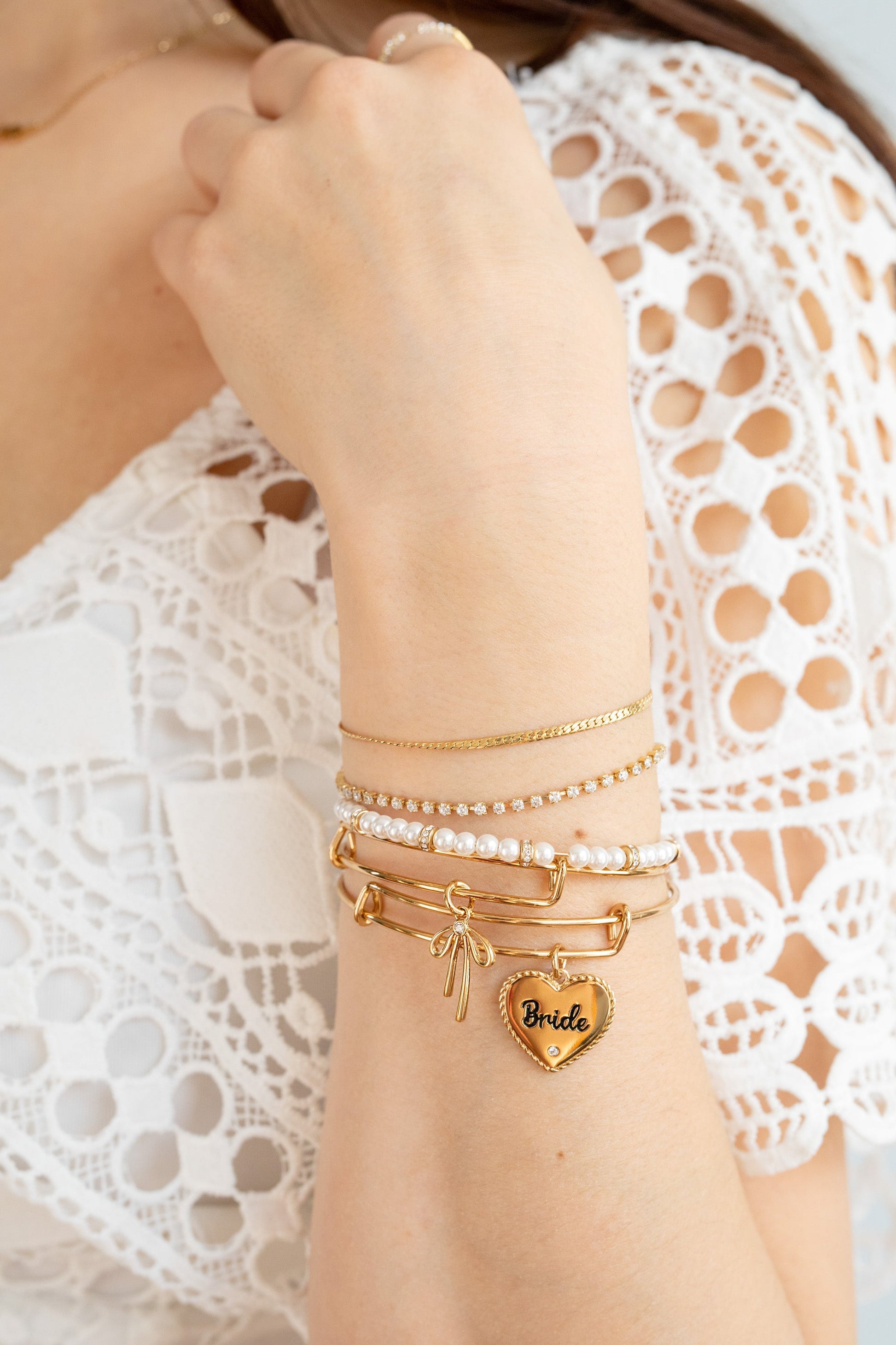 Double Strand Crystal Tennis Chain Bracelet - Alex and Ani - Detail View 5