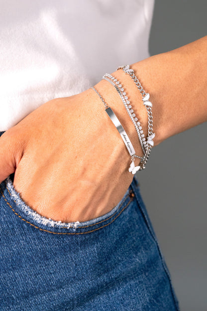 Double Strand Crystal Tennis Chain Bracelet - Alex and Ani - Detail View 7