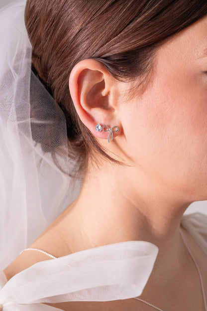 Bow & Teardrop Stud Earring Set - Alex and Ani - Side View
