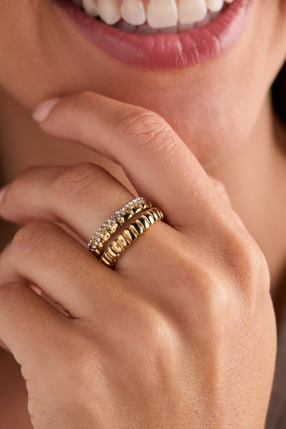 Ribbed Stacking Ring Set of 3 - Alex and Ani - Back View