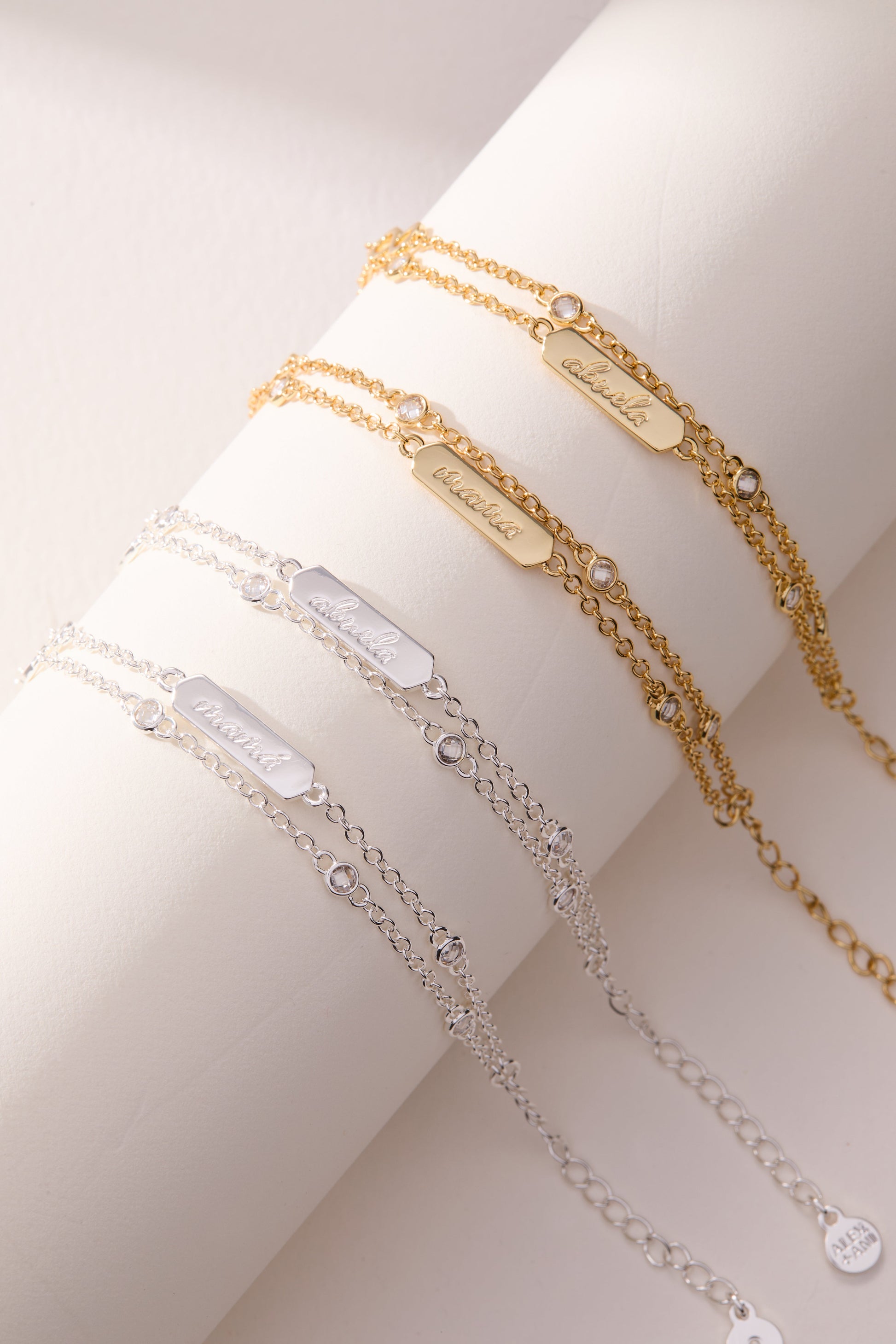 Mamá Infinity Chain Double Strand Bracelet - Alex and Ani - Side View