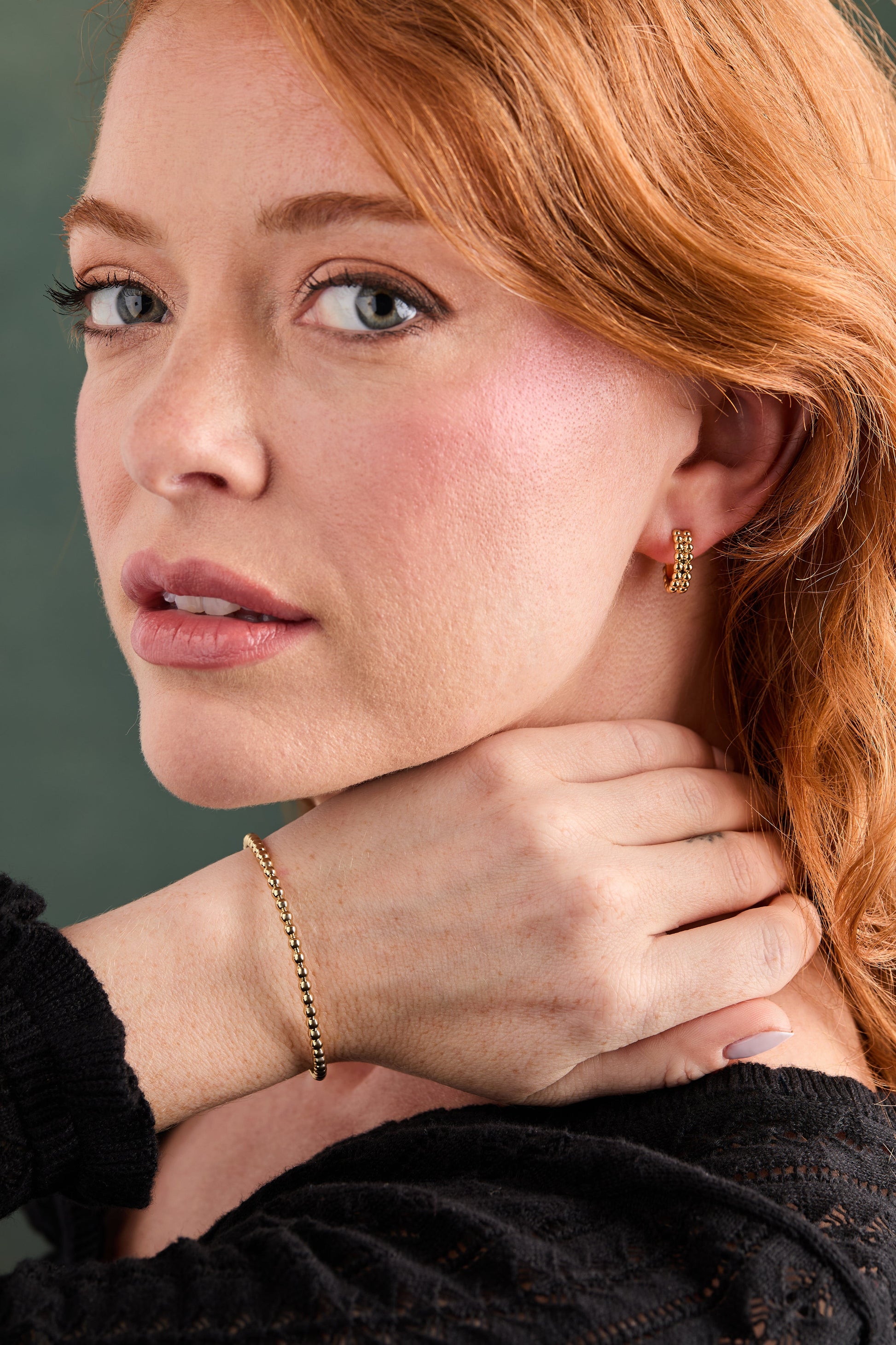 Gold Beaded Cuff Bracelet - Alex and Ani - Detail View 4