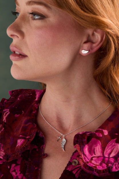 Faith Cross and Angel Wing Charm Necklace - Alex and Ani - Detail View 4