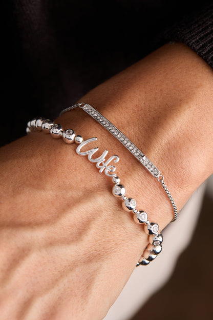 Wife Elongated Crystal Stretch Bracelet - Detail View 5