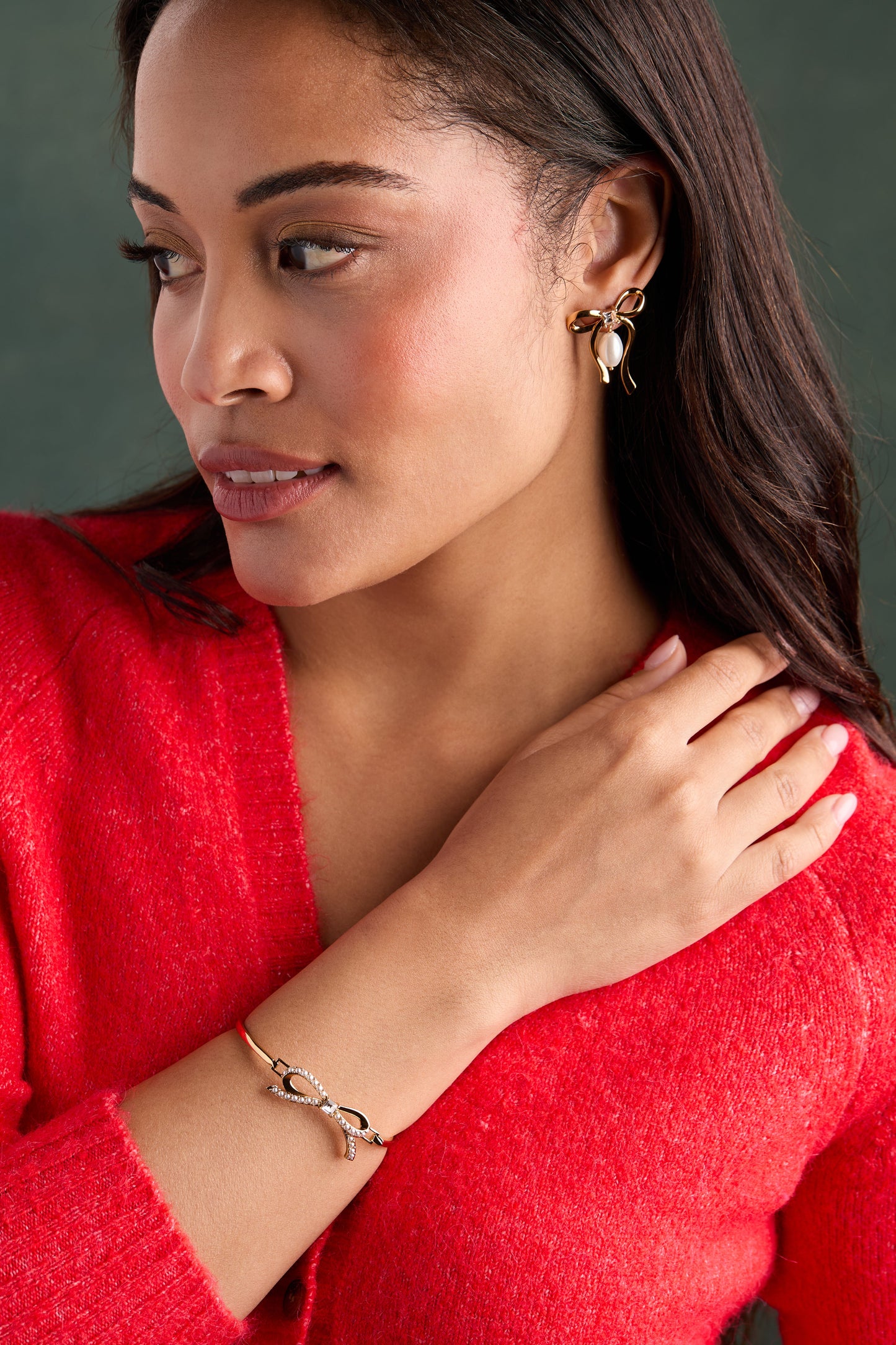 Bow Pearl Coquette Tension Bangle - Alex and Ani