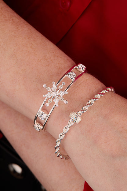Crystal Snowflake Cuff Bracelet - Back View