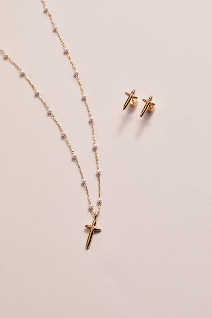 Cross 4:13 Pearl Rosary Chain Pendant Necklace - Alex and Ani - Detail View 6