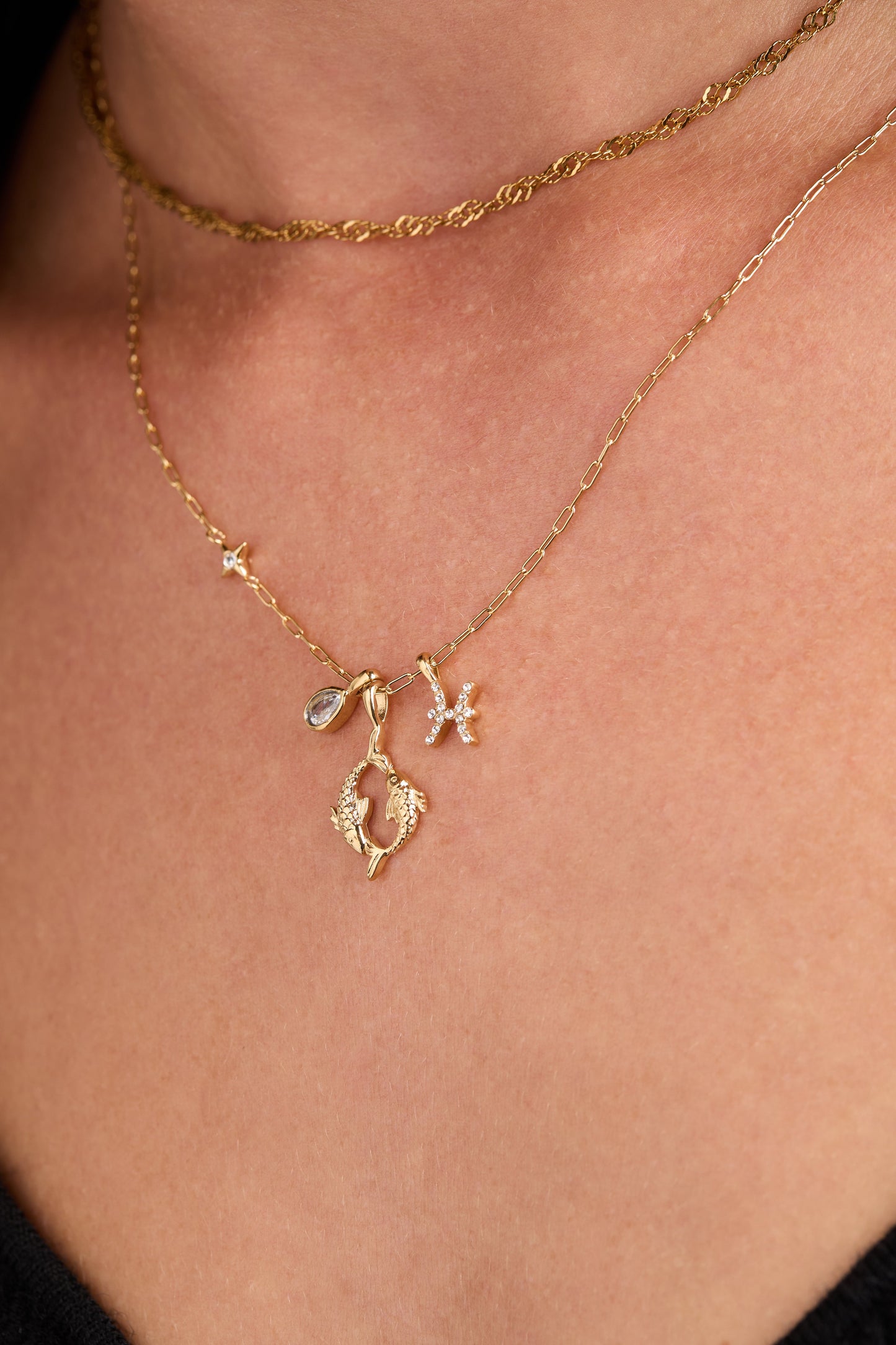 Pisces Zodiac Charm Cluster Necklace - Alex and Ani