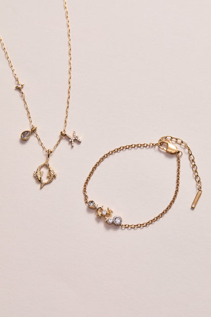 Pisces Zodiac Charm Cluster Necklace - Alex and Ani - Detail View 7