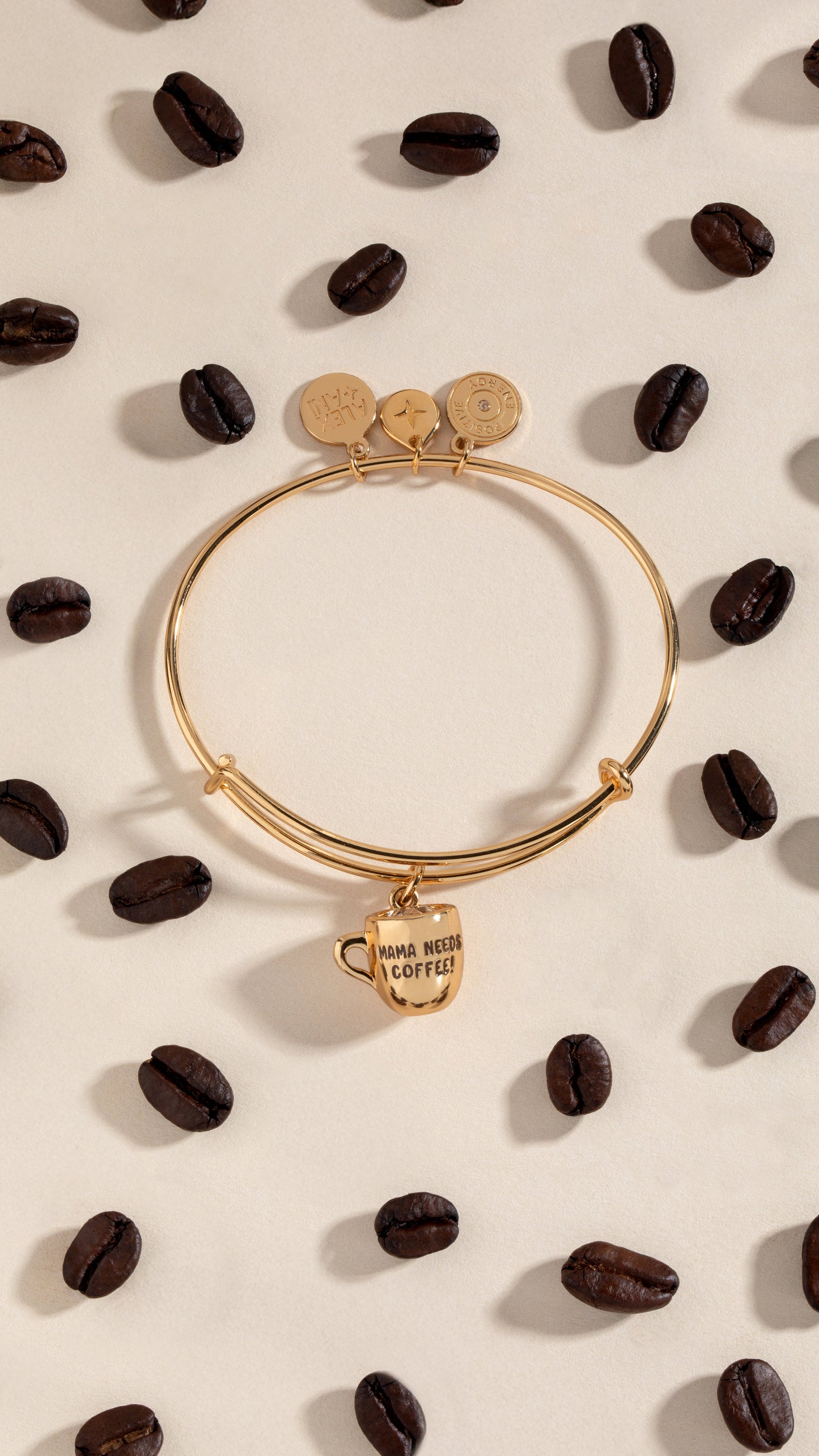 'Mama Needs Coffee' Mug Charm Bangle - Alex and Ani