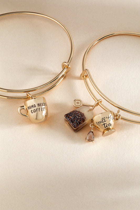 'Mama Needs Coffee' Mug Charm Bangle - Alex and Ani - Back View