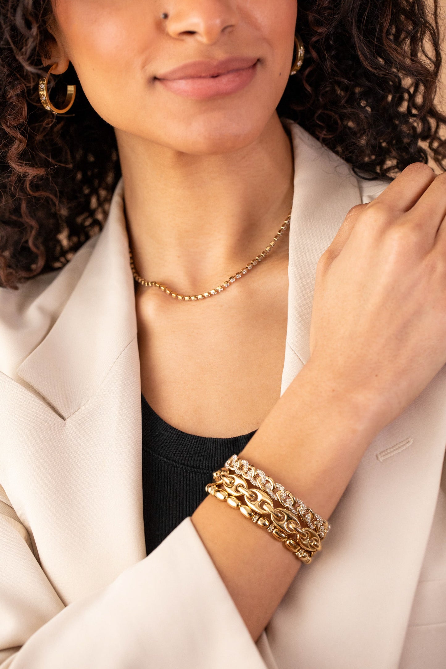Pave Curb Chain Stretch Bracelet - Alex and Ani