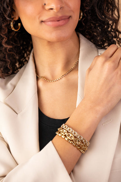 Pave Curb Chain Stretch Bracelet - Alex and Ani - Detail View 4
