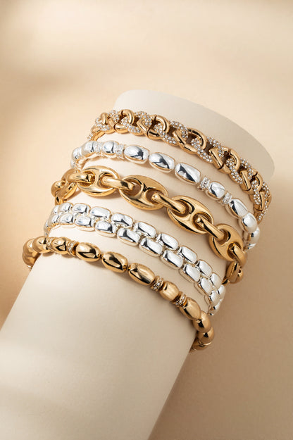 Pave Curb Chain Stretch Bracelet - Alex and Ani - Side View