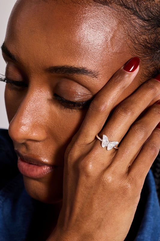 Glass Butterfly Statement Ring - Alex and Ani - Back View