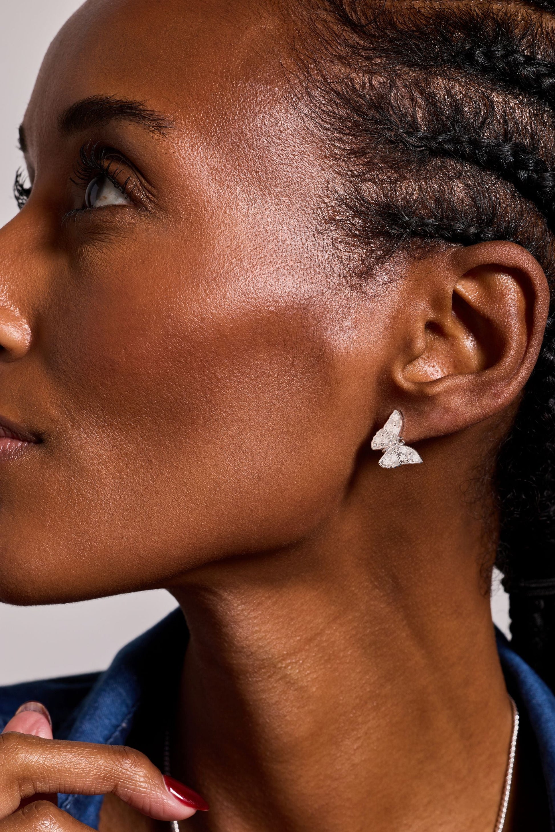 Glass Butterfly Statement Stud Earrings - Alex and Ani - Back View