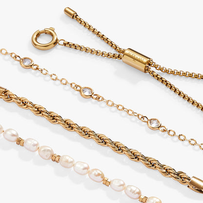 Crystal + Pearl Stranded™ Bracelet Set - Alex and Ani