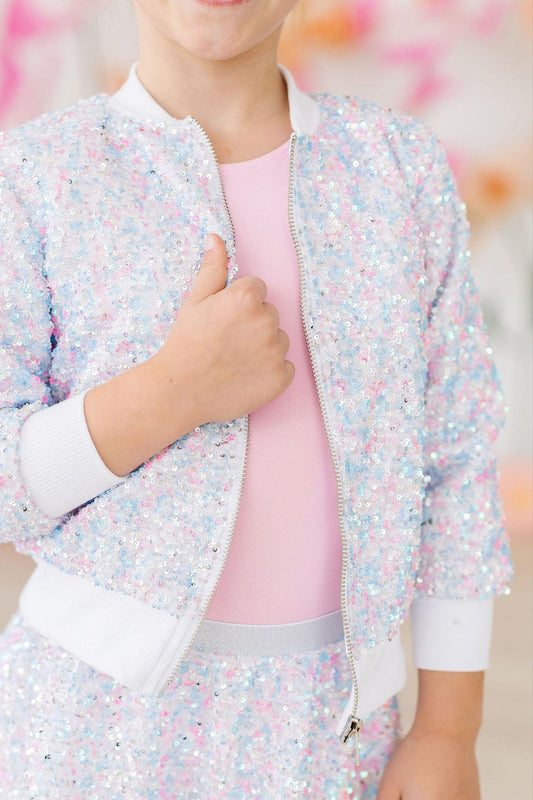 Girls' Cotton Candy Sequin Jacket
