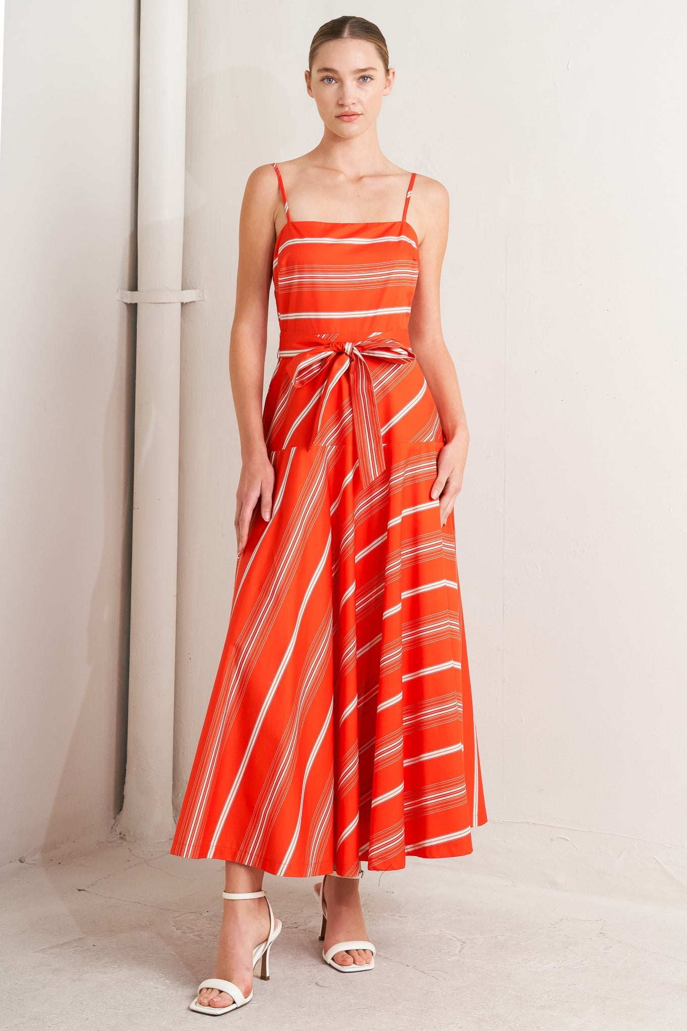 SWEET ESCAPE STRIPE WOVEN MIDI DRESS - Detail View 9