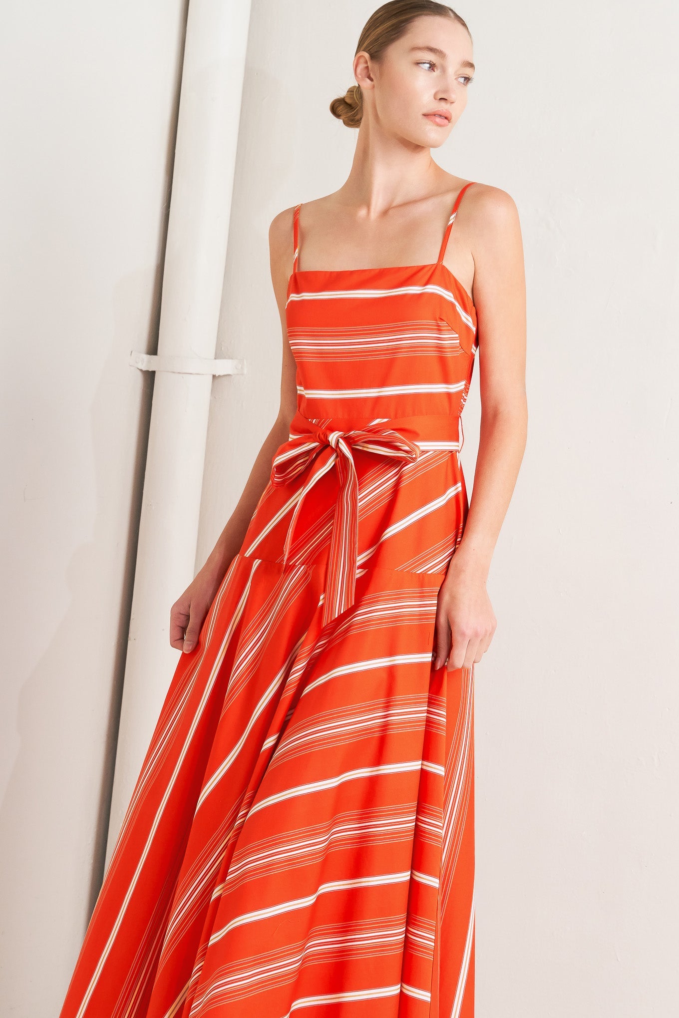 SWEET ESCAPE STRIPE WOVEN MIDI DRESS - Detail View 8