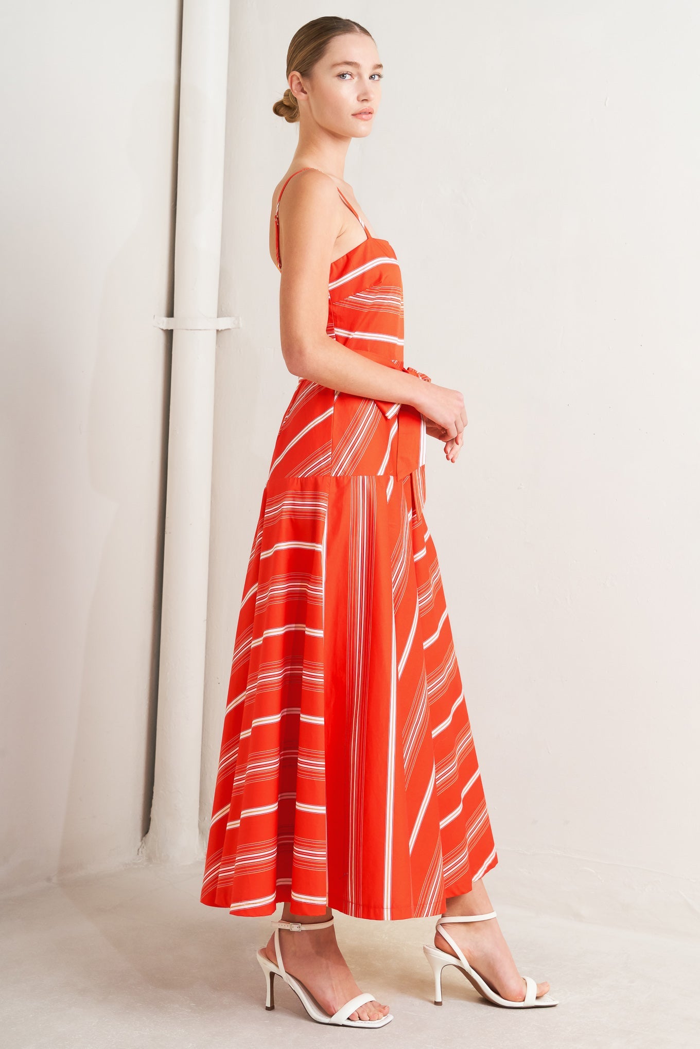 SWEET ESCAPE STRIPE WOVEN MIDI DRESS - Detail View 7