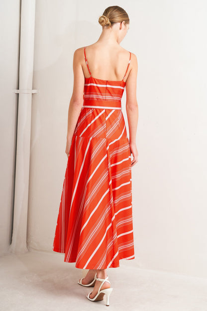 SWEET ESCAPE STRIPE WOVEN MIDI DRESS - Detail View 6