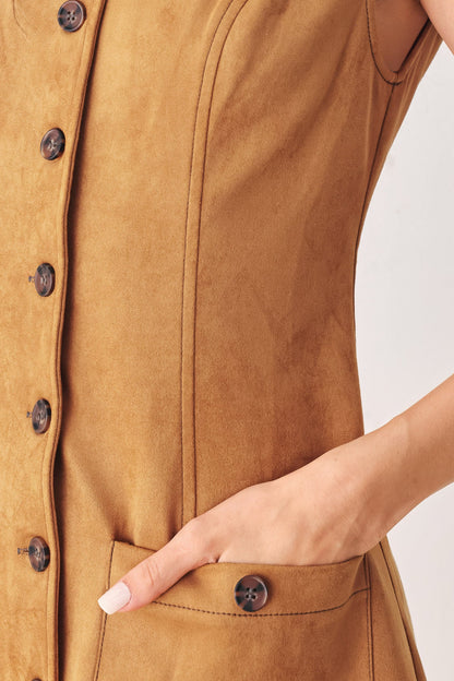 MAPLE FAUX SUEDE MINI DRESS
