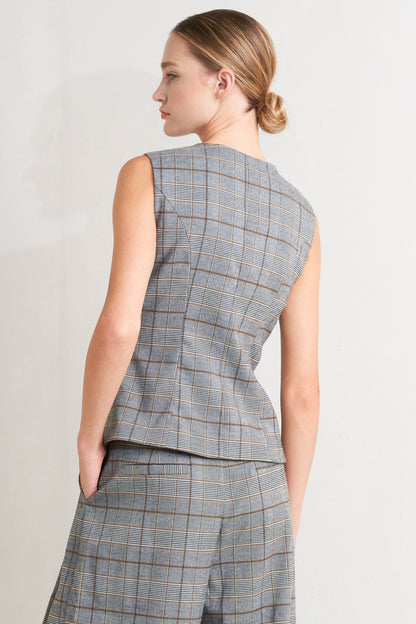 NEW AGE PLAID WOVEN VEST