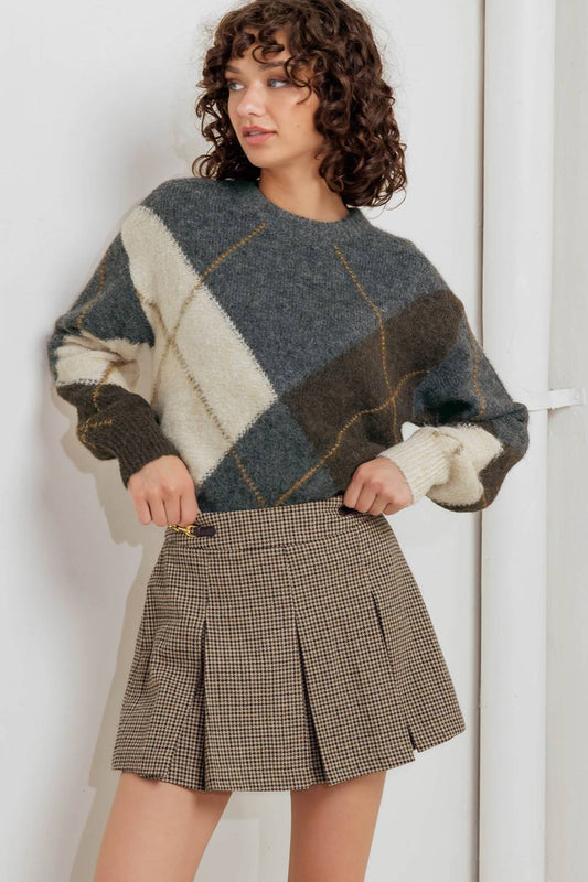 ATTITUDE WOVEN WOOLEN SKORT