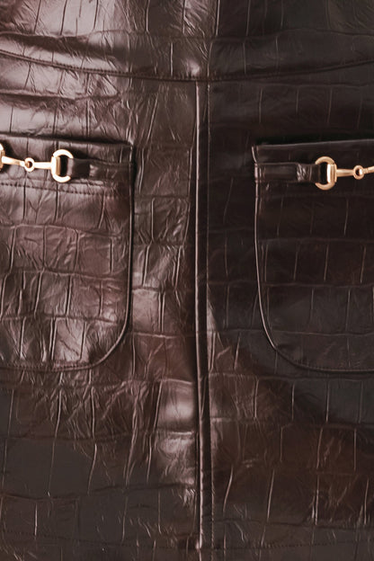 WILD AT HEART FAUX CROCODILE LEATHER SKORT