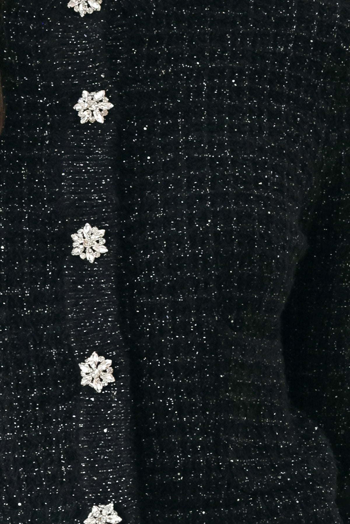 TWEED BLACK BUTTON-DOWN SWEATER CARDIGAN
