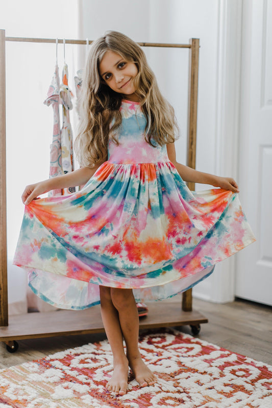 Tie Dye Tank Twirl Dress