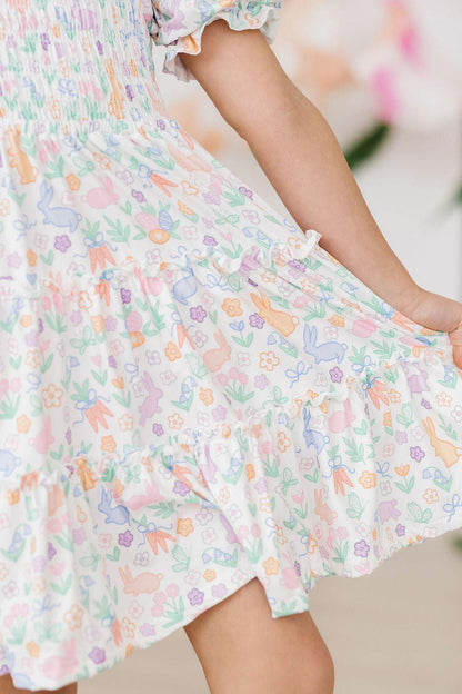 Hoppy Easter Smocked Ruffle Dress - Detail View 4