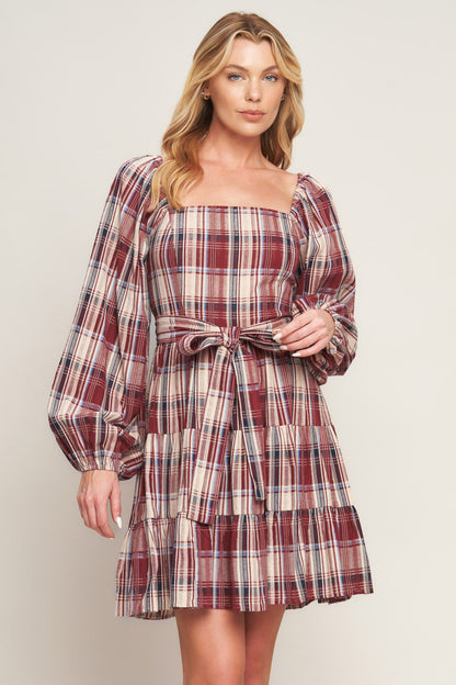 PLAID MINI DRESS