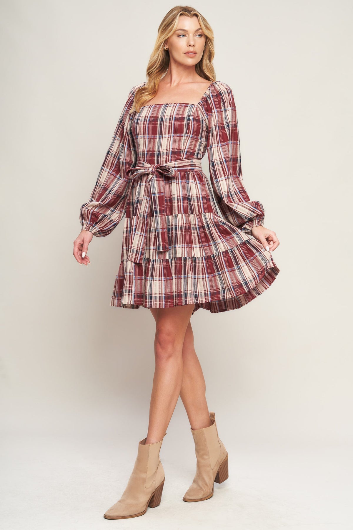 PLAID MINI DRESS