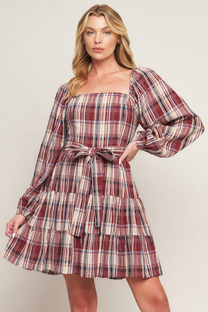 PLAID MINI DRESS