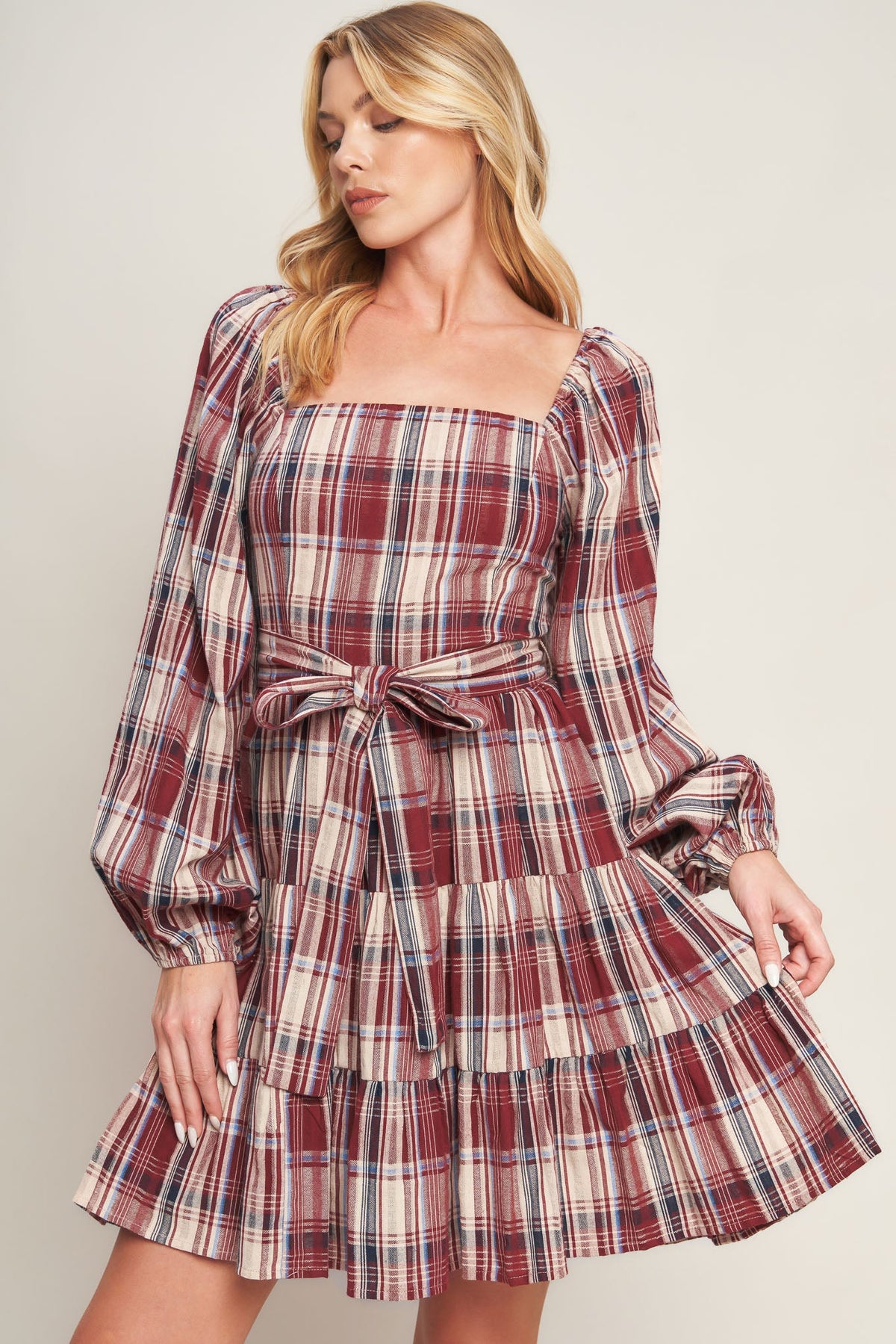 PLAID MINI DRESS