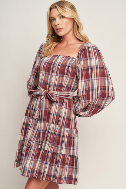 PLAID MINI DRESS