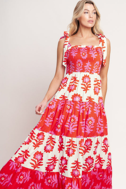 GLAMOUR IN MOTION WOVEN MAXI DRESS - Front View