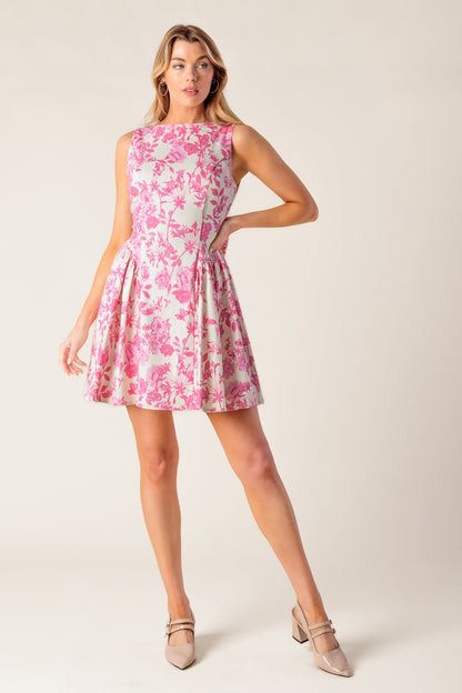 ADVENTURE ISLAND PINK WOVEN MINI DRESS - Detail View 6