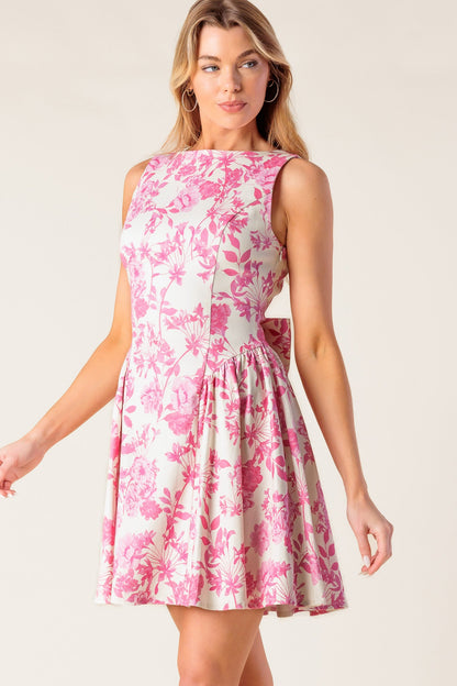 ADVENTURE ISLAND PINK WOVEN MINI DRESS - Detail View 5
