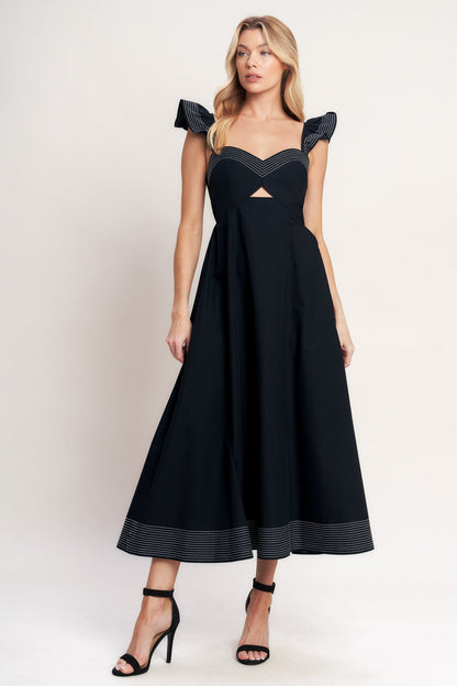 BEAUTIFULLY UNEXPECTED WOVEN MIDI DRESS - Side View