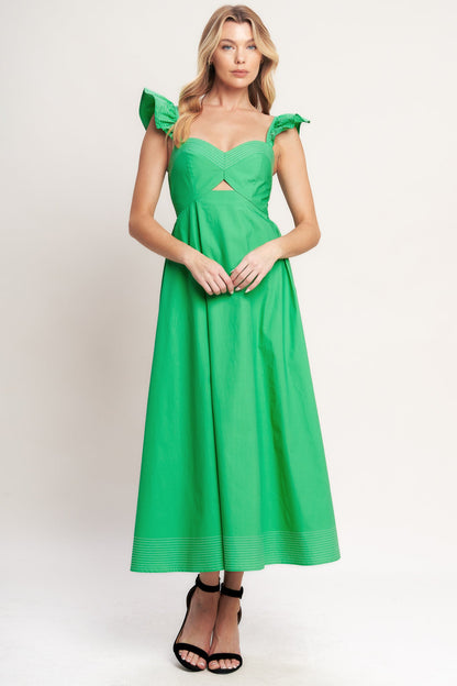 BEAUTIFULLY UNEXPECTED WOVEN MIDI DRESS - Back View