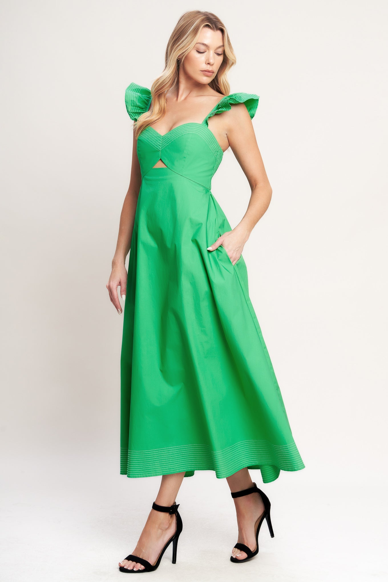 BEAUTIFULLY UNEXPECTED WOVEN MIDI DRESS - Detail View 9