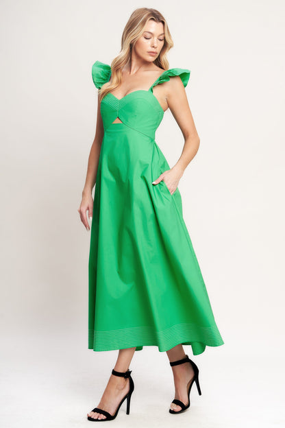 BEAUTIFULLY UNEXPECTED WOVEN MIDI DRESS - Detail View 9